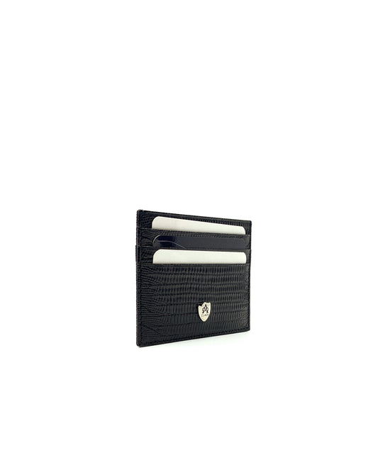 A Class Leather Lizard Black Card Holder - 137 041 01