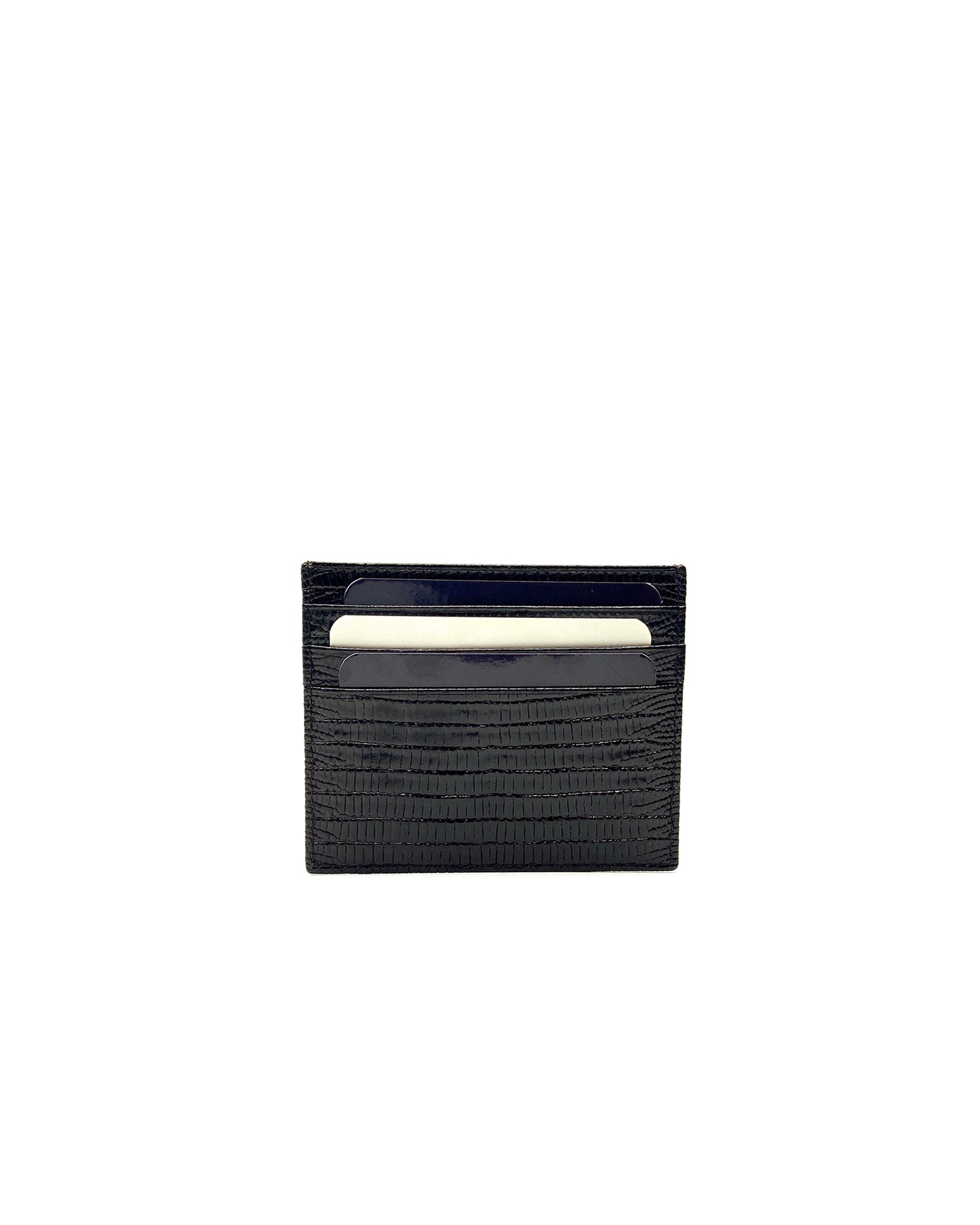 A Class Leather Lizard Black Card Holder - 137 041 01