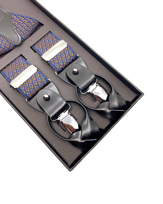 A Class Blue-Orange Patterned Suspenders - 122 SSP 01