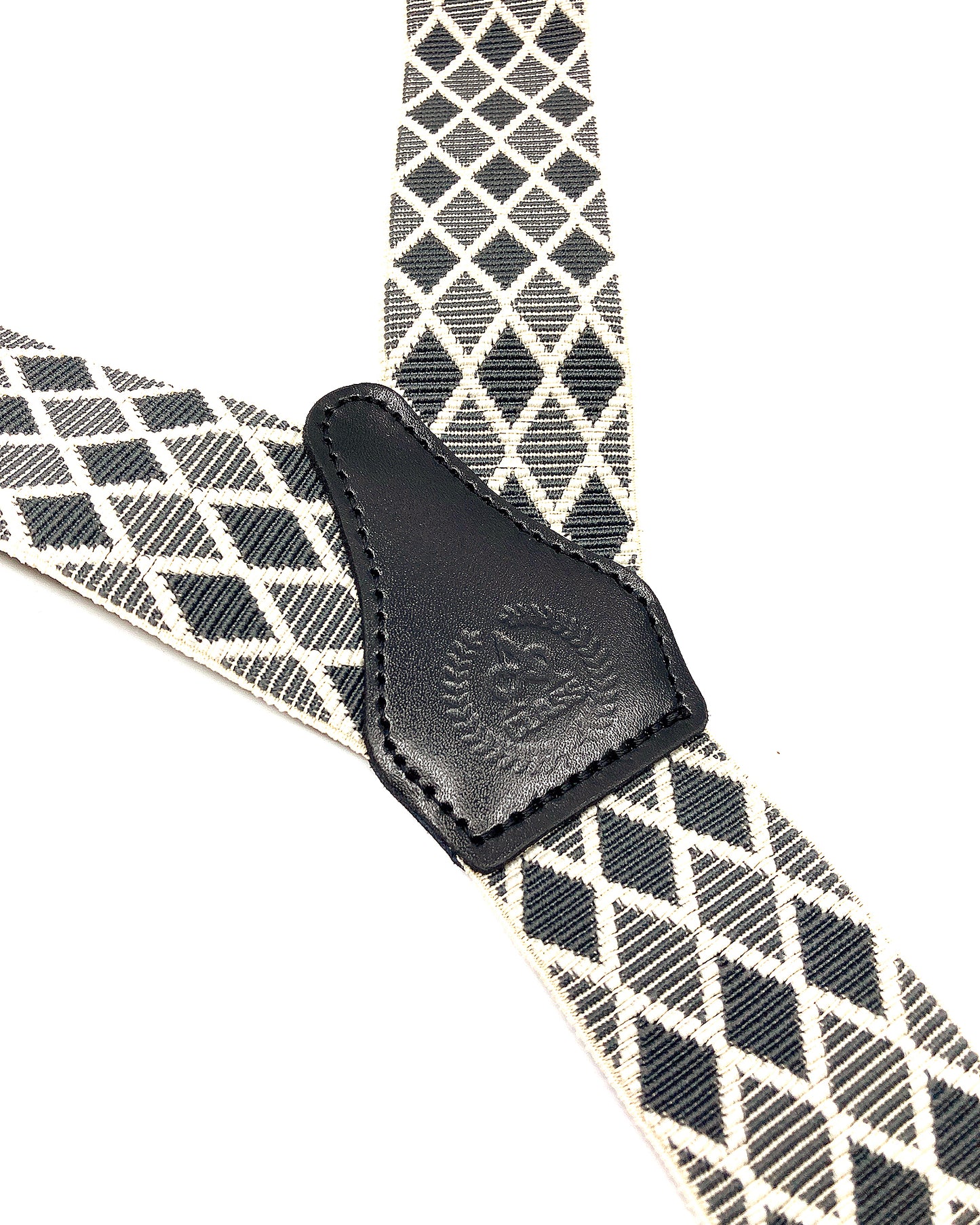 A Class White-Green Patterned Suspenders - 122 SSP 01