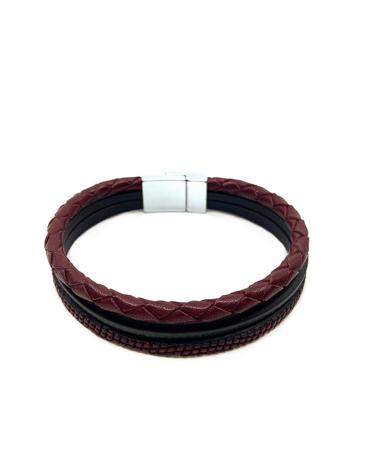 A Class Leather Burgundy-Black Bracelet - 123 000 03