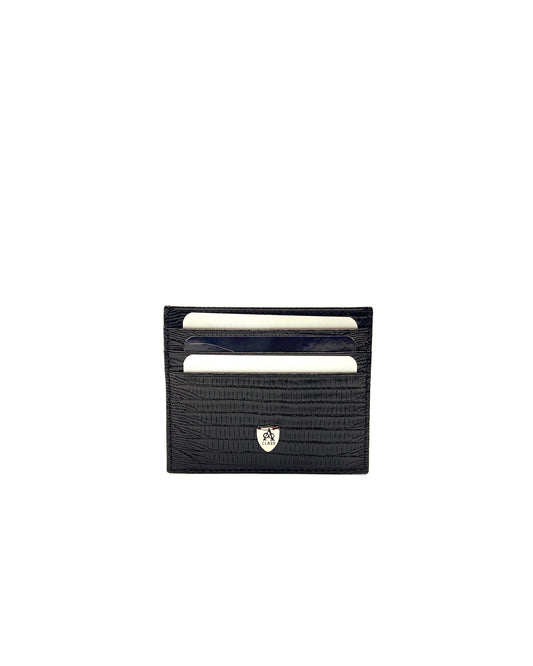 A Class Leather Lizard Black Card Holder - 137 041 01