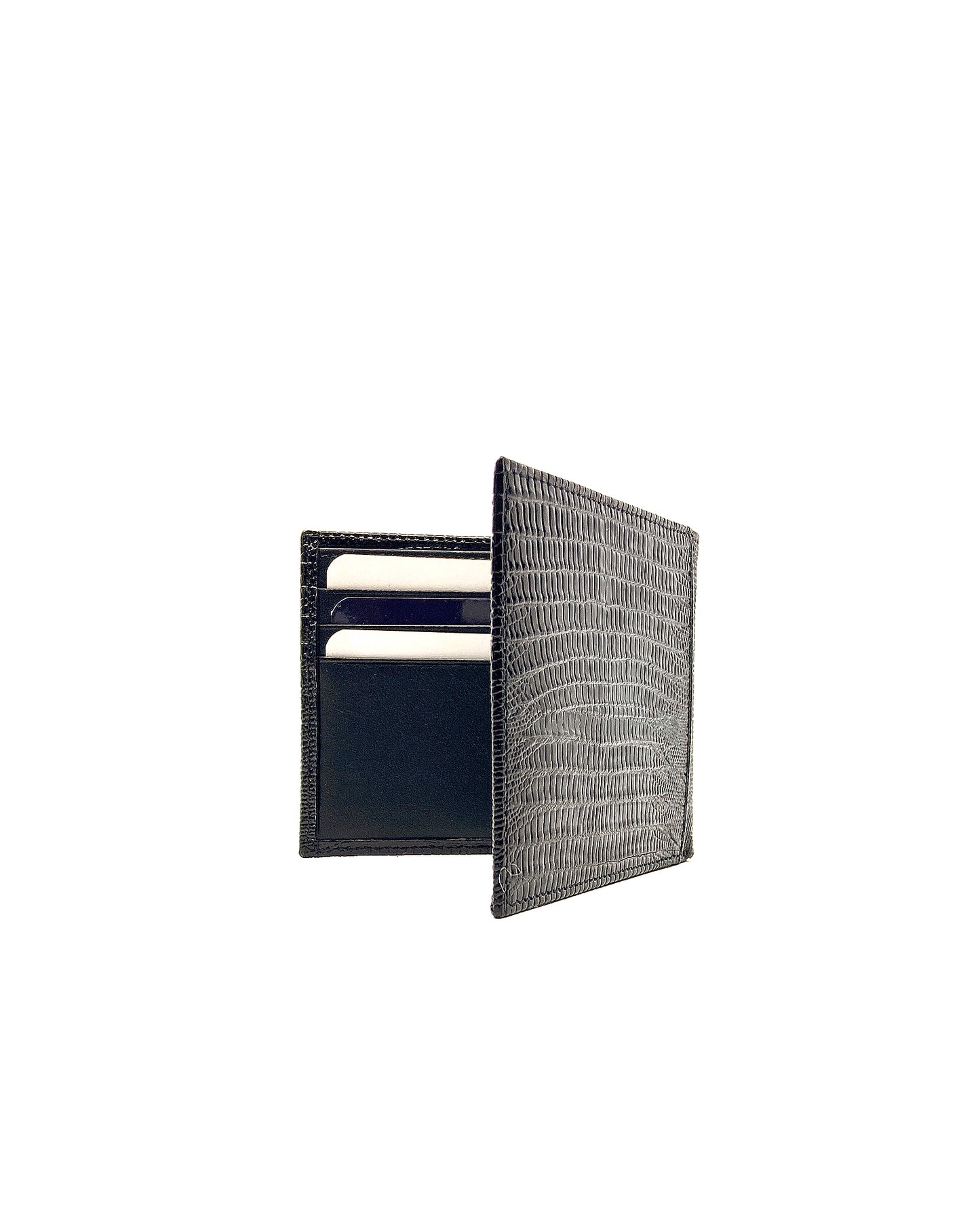 A Class Leather Lizard Black  Thin Man Wallet - 136 041 01