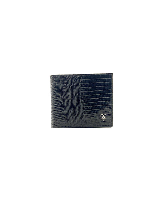 A Class Leather Lizard All Black Man Wallet - 126 041 01