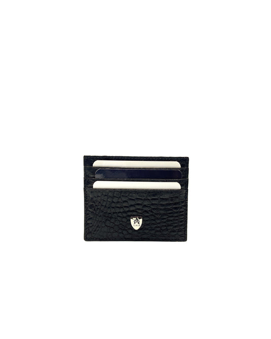 A Class Leather Lizard All Black Card Holder - 137 067 01
