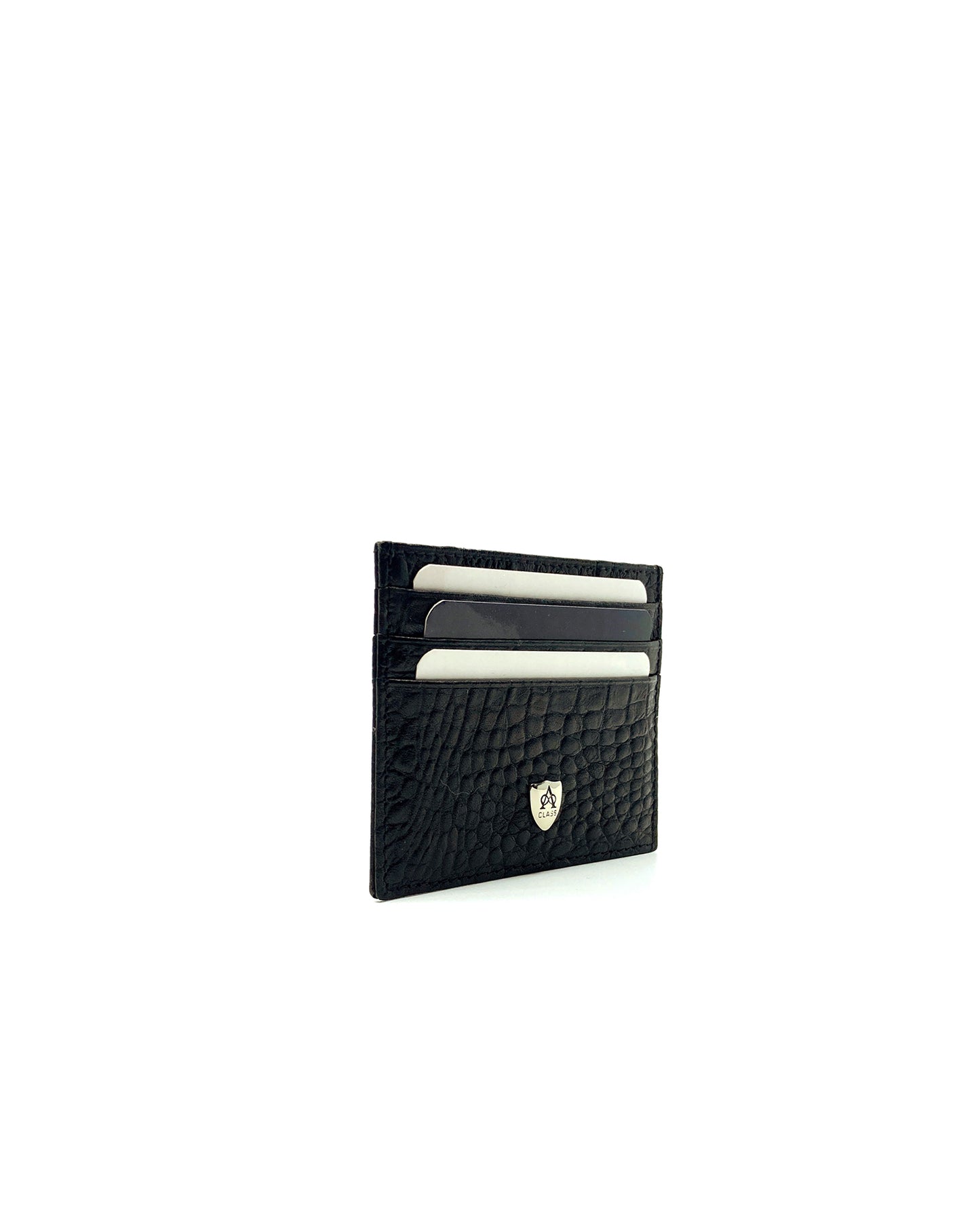 A Class Leather Lizard All Black Card Holder - 137 067 01