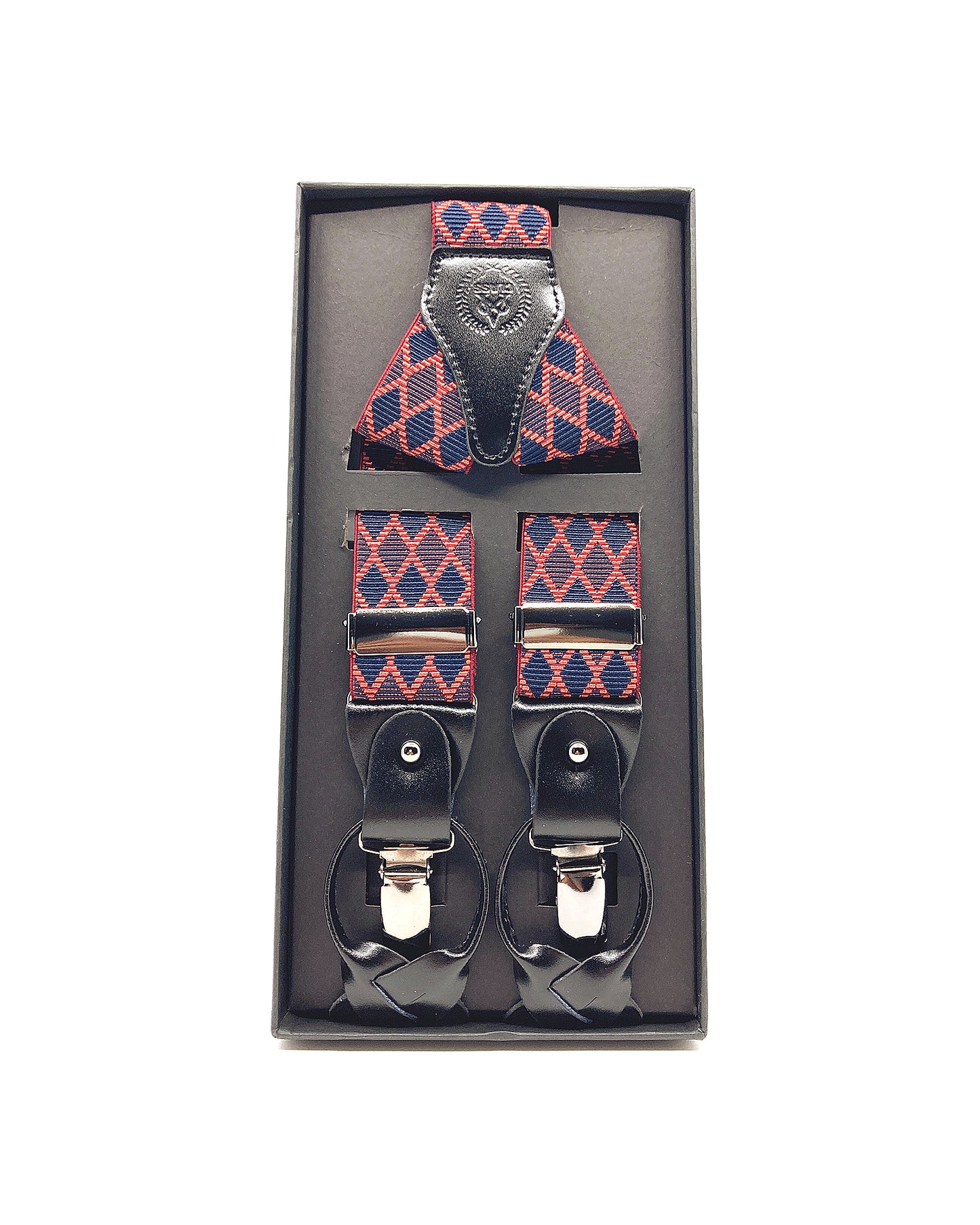 A Class Red Patterned Suspenders - 122 SSP 01