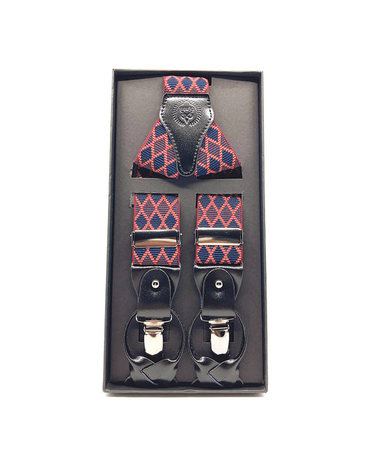 A Class Red Patterned Suspenders - 122 SSP 01