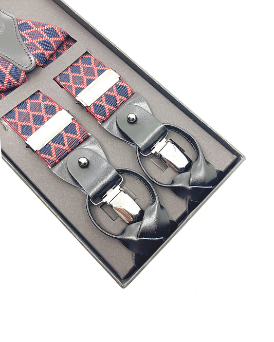 A Class Red Patterned Suspenders - 122 SSP 01