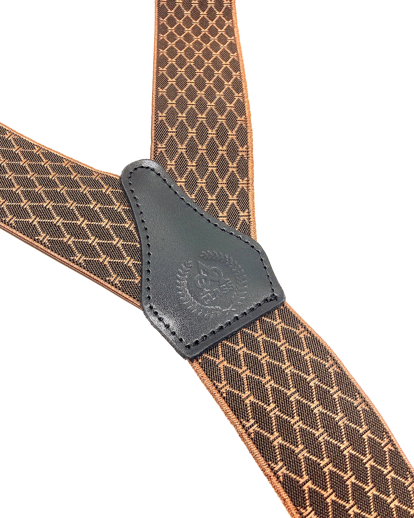 A Class Brown-Orange Patterned Suspenders - 122 SSP 01